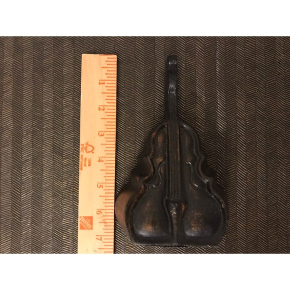 Set of 2 Heavy Bookends, Upright Bass Instrument, Decorative, Patina Finish - Picture 9 of 12